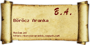 Böröcz Aranka névjegykártya