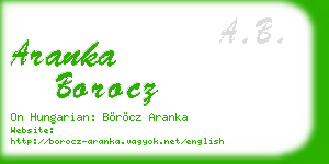 aranka borocz business card
