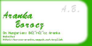 aranka borocz business card